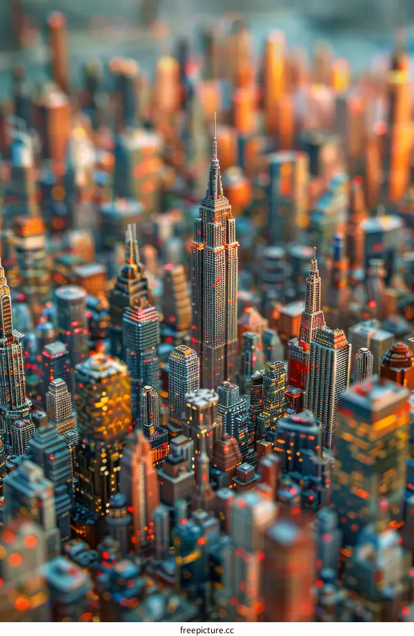 A Stylized Digital Illustration of New York City Skyline