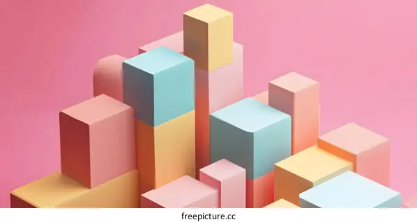 Abstract Pastel Color Blocks Minimalist Background