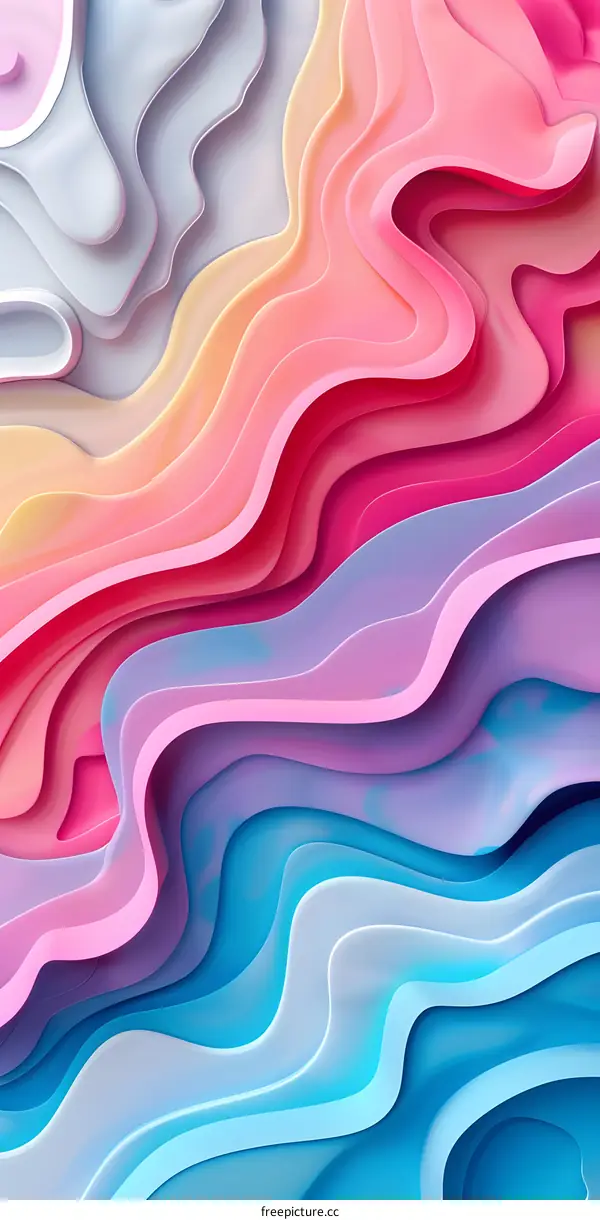 Abstract Colorful Wavy Paper Background