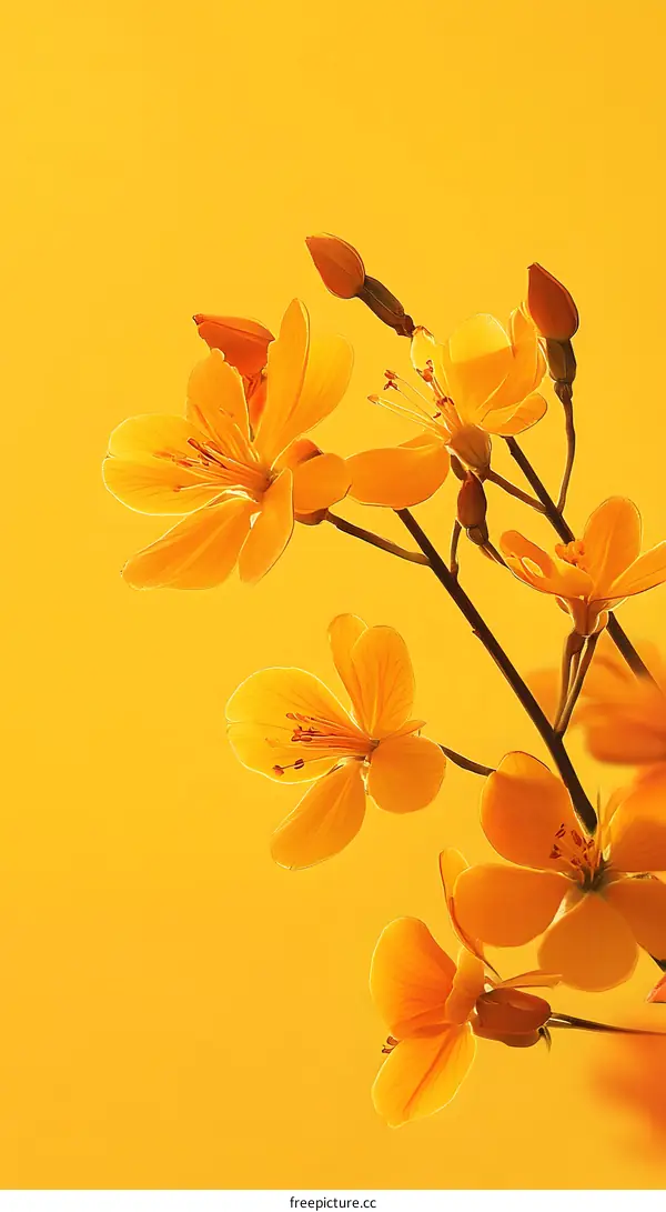 Yellow Flowers on a Yellow Background
