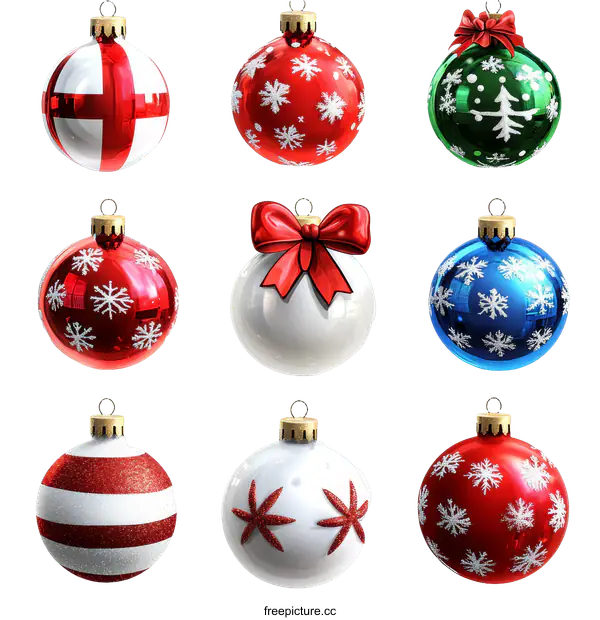 [Transparent Background PNG]Christmas Ornaments Collection Decorative Balls