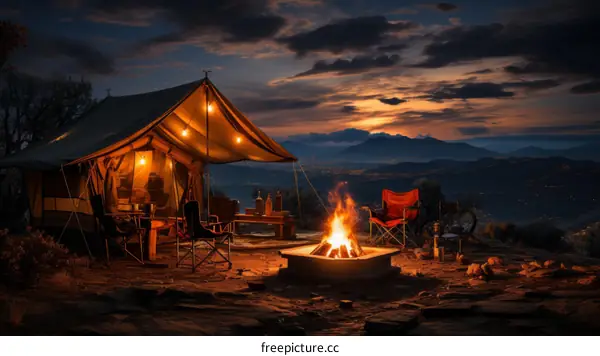 Camping under the stars in the mountains