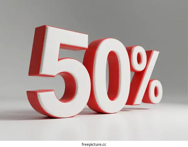 Fifty Percent Discount Signage for Sale Promotion