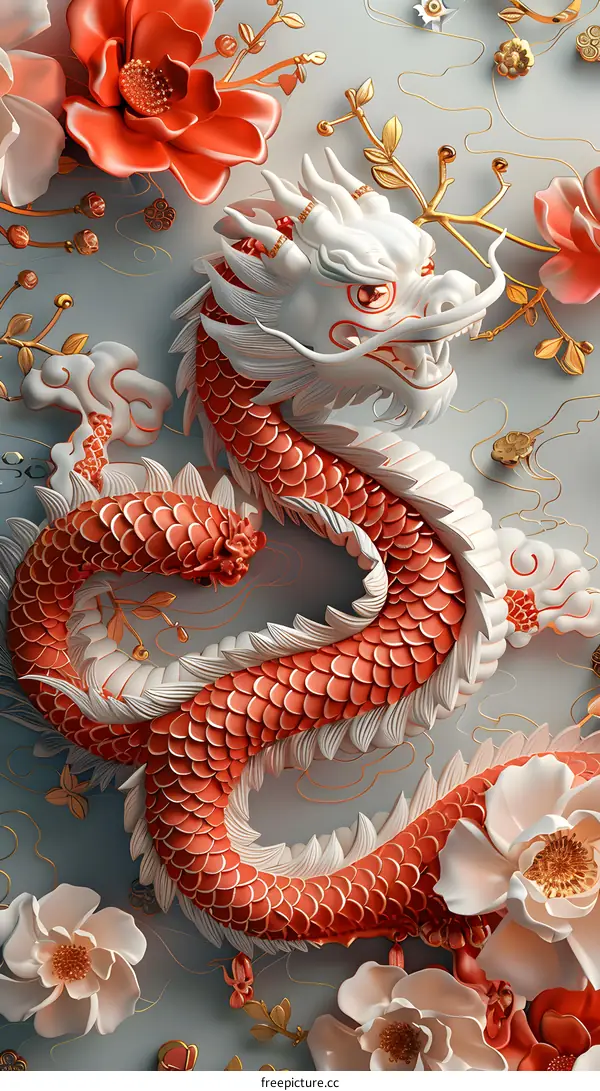 3D rendering of a Chinese dragon