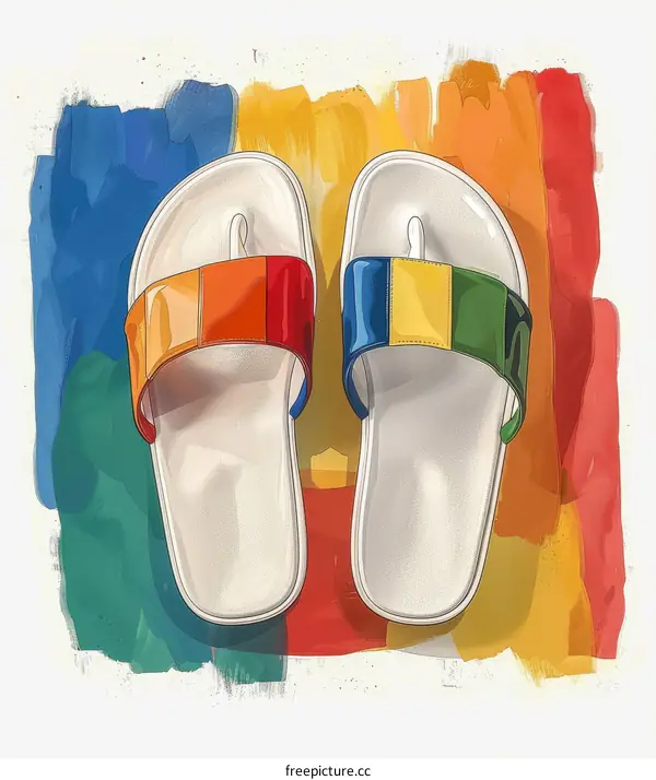 Rainbow Pride Slippers: Colorful Footwear for Summer