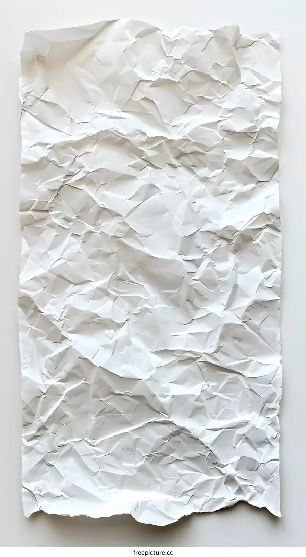White Crumpled Paper Texture Background