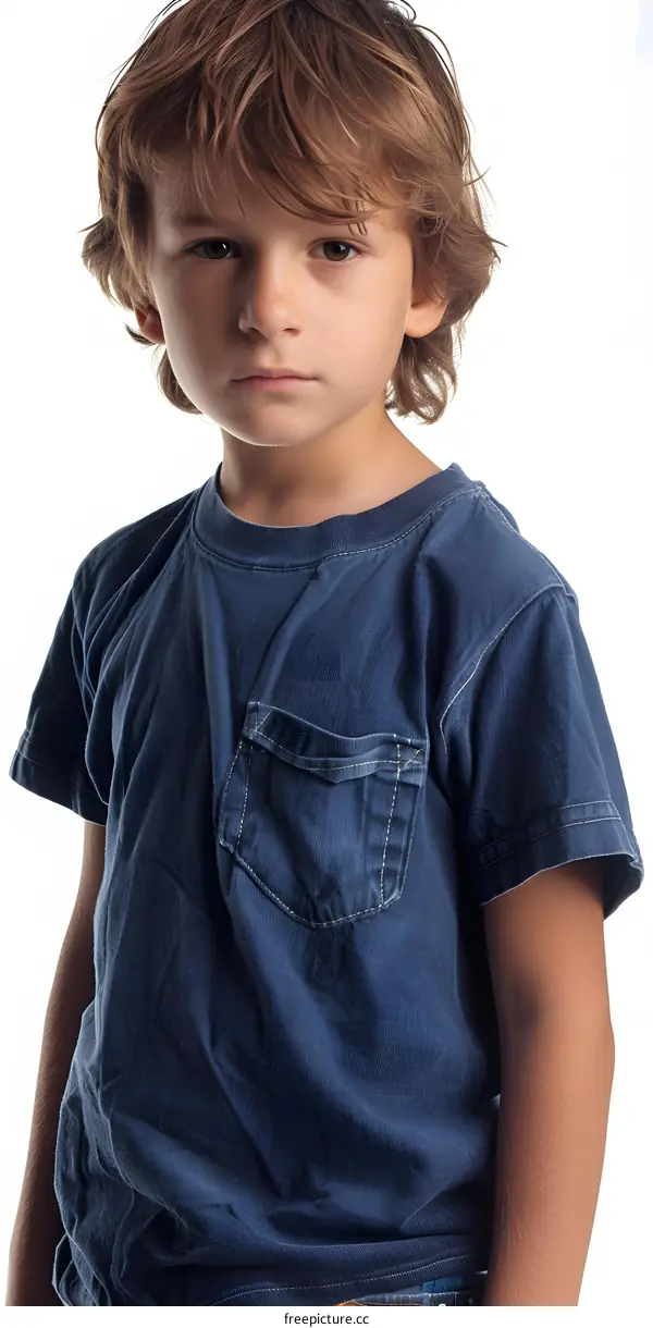 Portrait of a boy with brown hair and blue eyes
