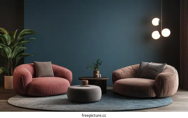 Modern Living Room Interior Design with Cozy Seating