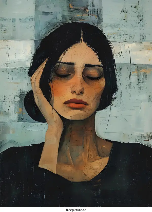 A Young Woman Lost in Thought