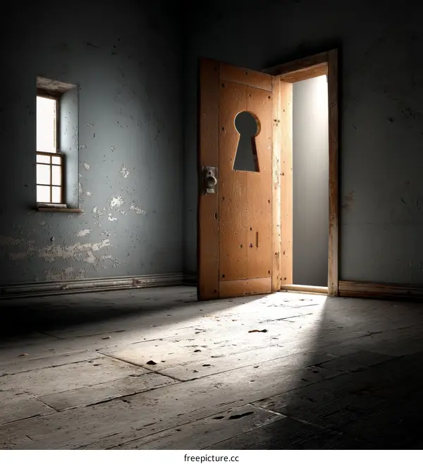 Abandoned Room with a Keyhole Doorway