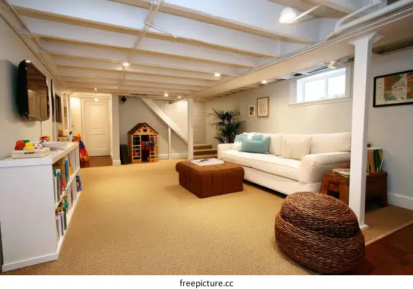 Bright and Spacious Basement Recreation Room