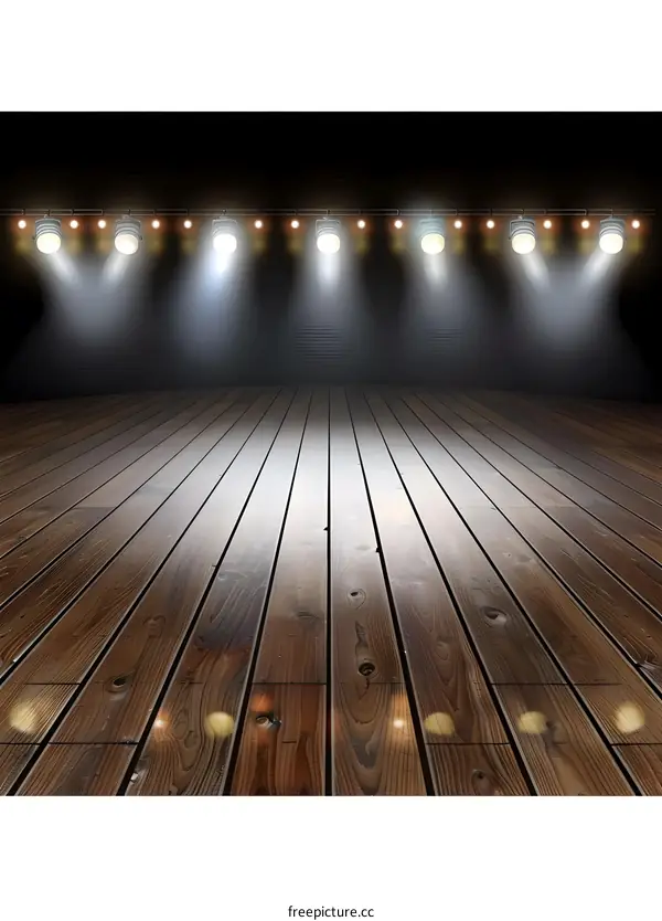 Wooden Stage Spotlight Background