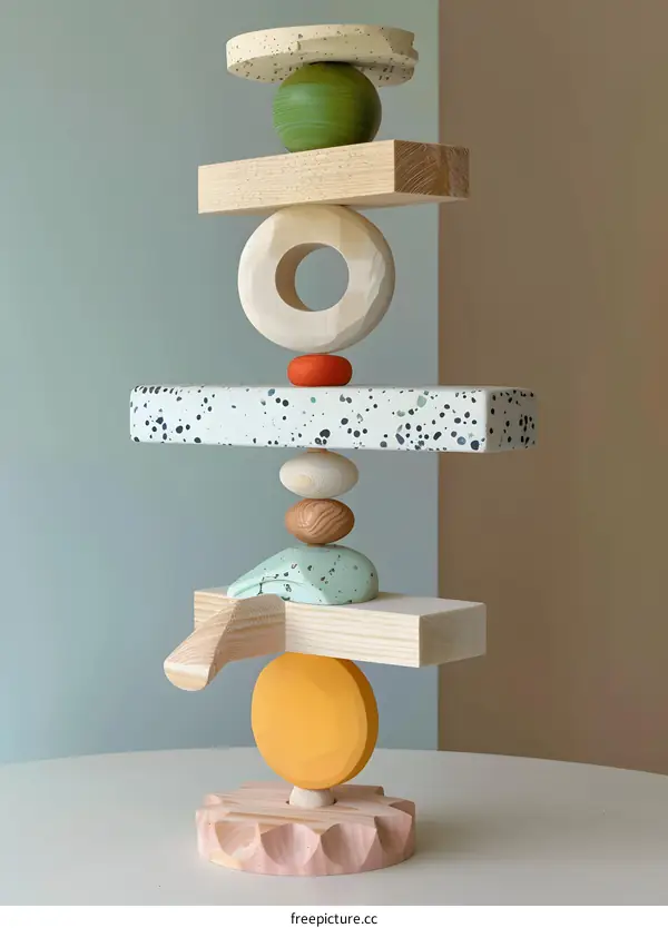 Wooden Sculpture Abstract Art Minimalist Design