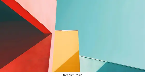 Abstract Minimalist Architecture with Colorful Walls