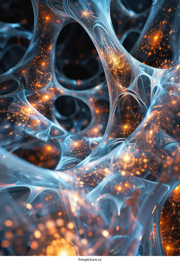 Abstract image of a glowing network