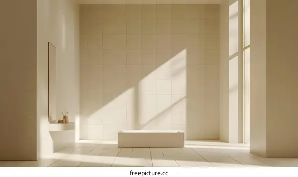 Minimalist Bathroom Interior Design with Sunlight