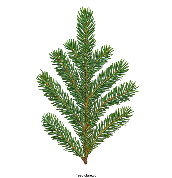 [Transparent Background PNG]Detailed Christmas Tree Branch Illustration