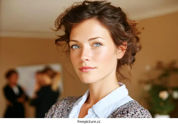 Caucasian Woman Portrait Close-up in Business Setting