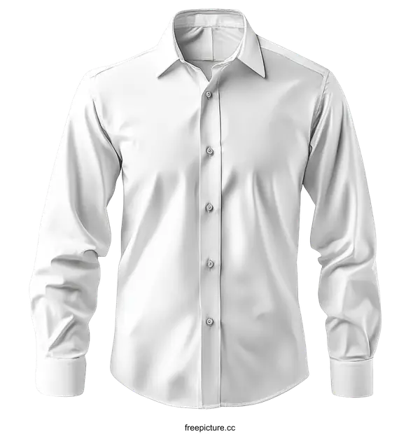 [Transparent Background PNG]Blank White Formal Shirt Illustration