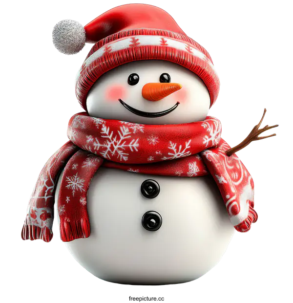 [Transparent Background PNG]Cute Snowman Illustration for Winter Season