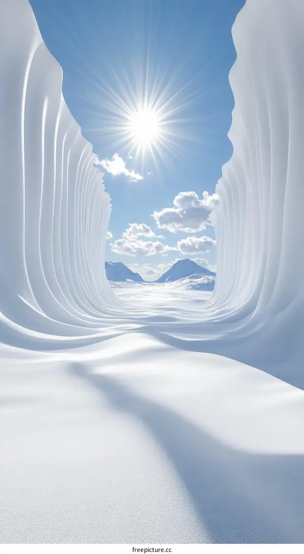 Winter Wonderland Tunnel Landscape Illustration