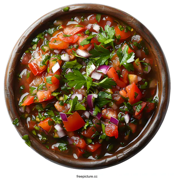 [Transparent Background PNG]Tomato Salsa Bowl Isolated on White Background