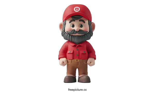 [Transparent Background PNG]A 3D rendering of a cartoon character