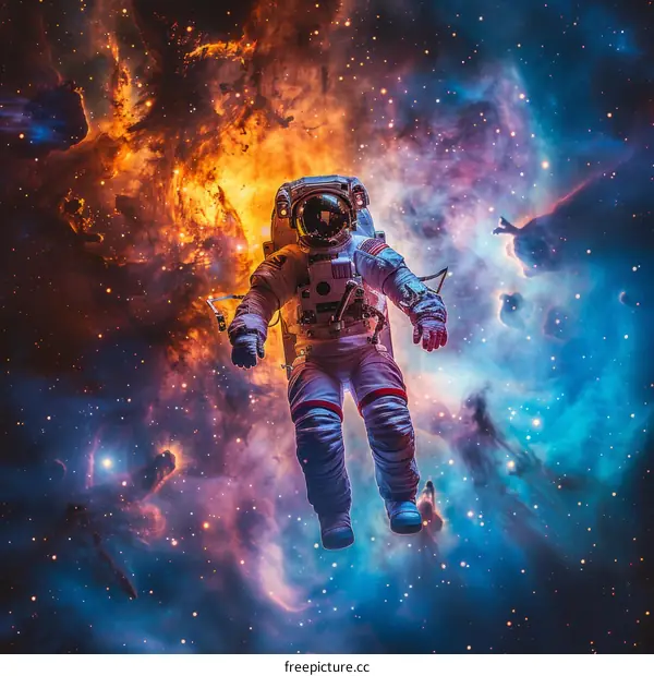Astronaut Exploring the Wonders of the Orion Nebula
