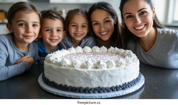 Happy Birthday Celebration with Family and Cake