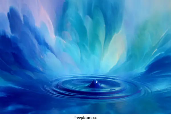 Abstract Blue Liquid Ripples and Fluid Design