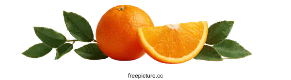[Transparent Background PNG]Fresh Orange Fruit and Leaves
