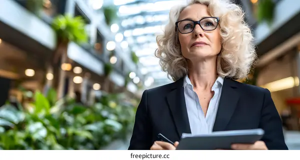 Portrait of a Confident Businesswoman Standing in an Office Building