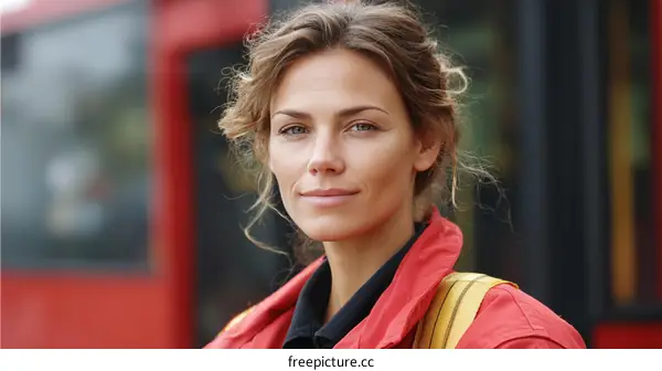 Caucasian woman outdoor portrait