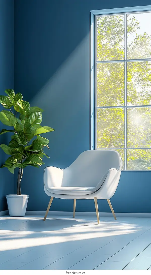 Modern Cozy Corner Room with Sunlight