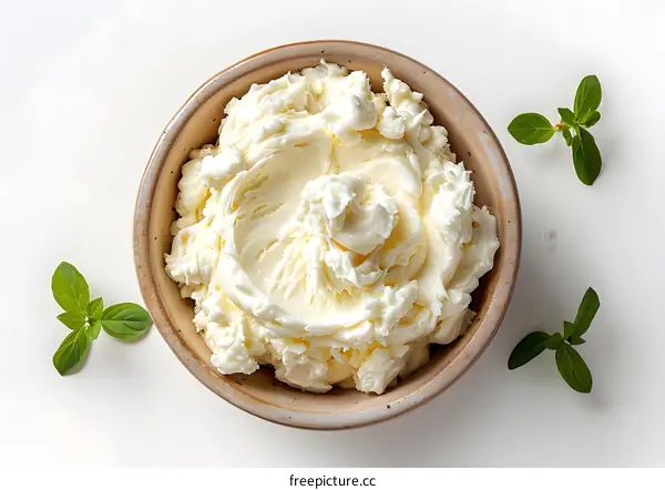 Bowl of Cream Cheese with Fresh Herbs
