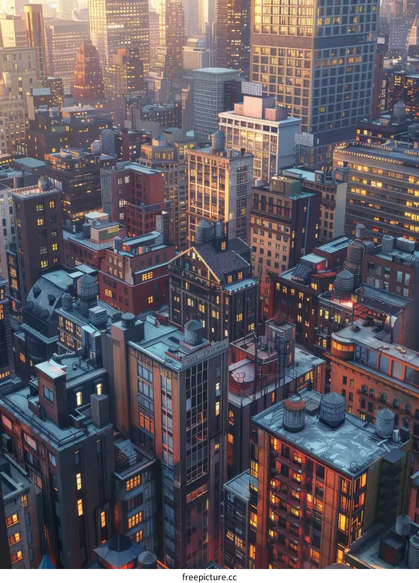 A cityscape of tall buildings during the day