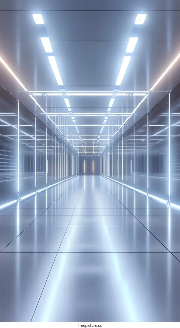 Futuristic Neon Corridor Architectural Design