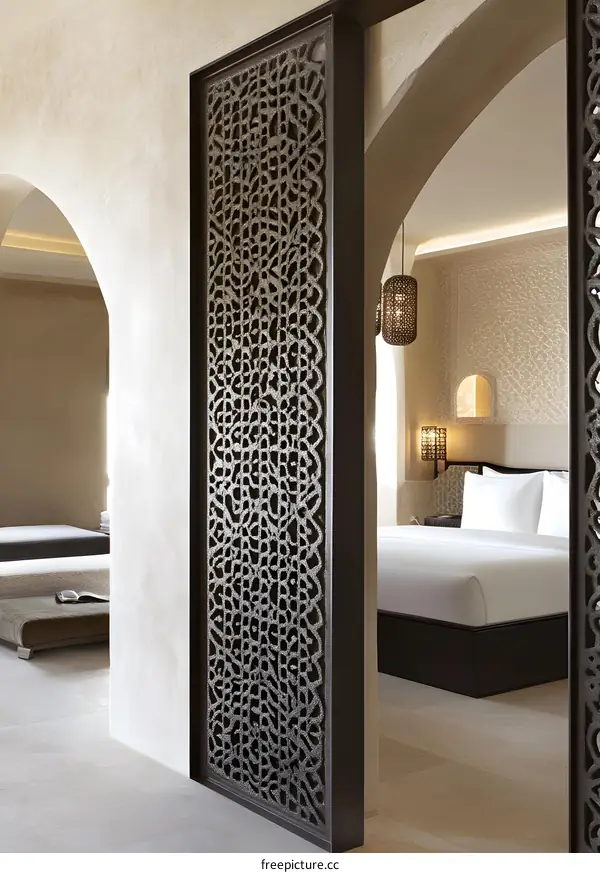 Modern Interior Design With Intricate Latticework
