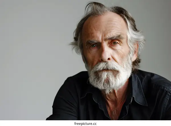 Portrait of a Senior Man with a White Beard