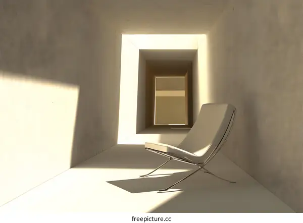 Modern Minimalist Chair In A White Room