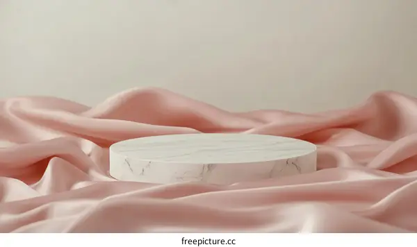 Elegant Marble Display Stand on Pink Satin
