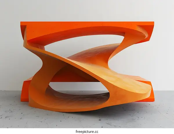 Orange sculpture with a hole