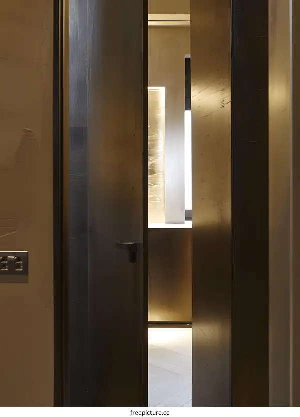 Modern Interior Design With Metal Doors and Open Interior