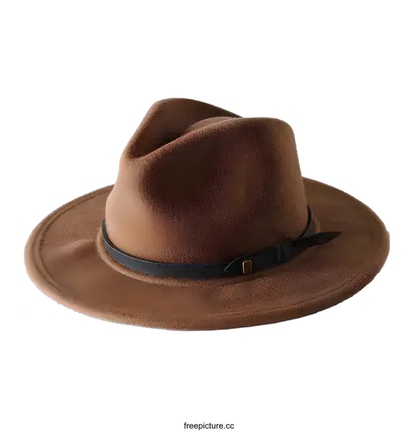 [Transparent Background PNG]Brown Fedora Hat With Black Band