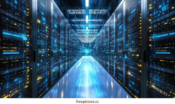 Futuristic Server Room Illustration