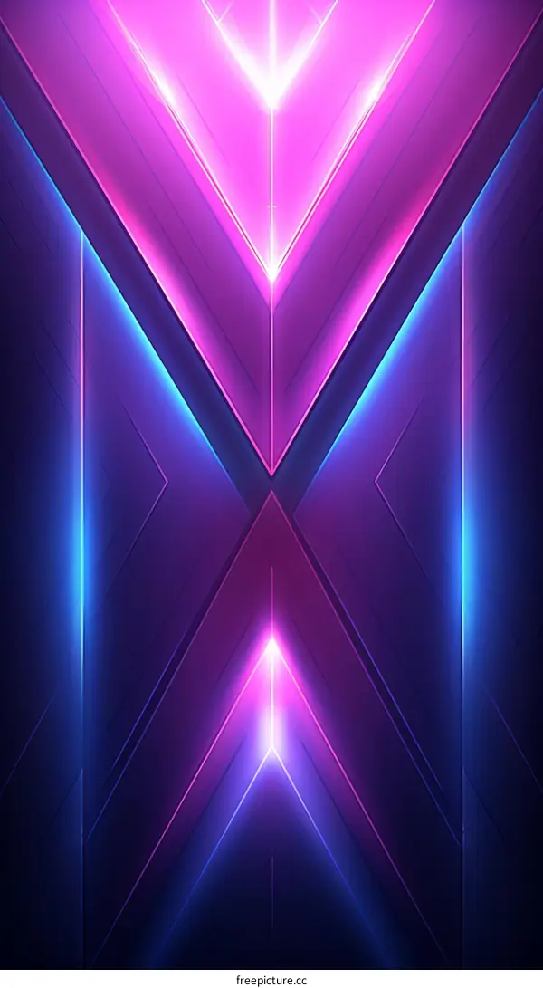Blue and purple glowing geometric shapes