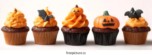 Halloween Cupcakes with Orange Frosting