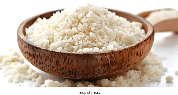 Close-up of a bowl of sea salt