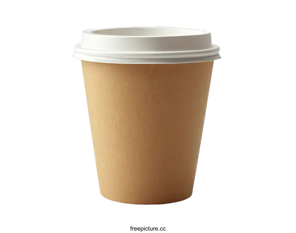[Transparent Background PNG]Recycled Paper Coffee Cup with Lid
