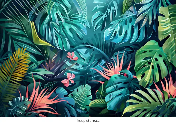 Tropical Leaves Background Illustration
